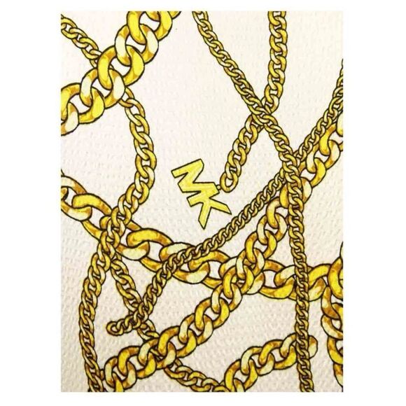 MICHAEL MICHAEL KORS Logo Chain Short Sleeve Ring Top Size S - Picture 3 of 12